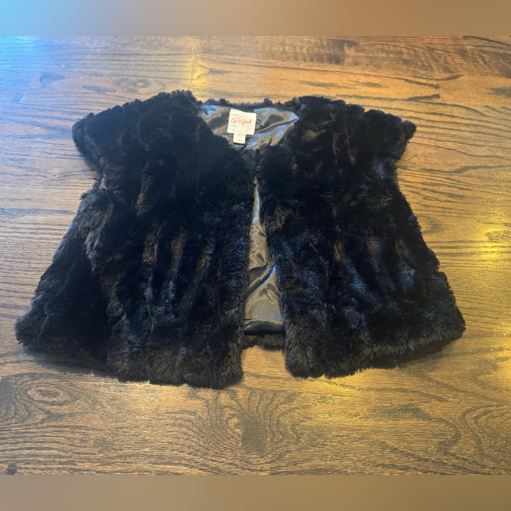 Cat & Jack black Faux Fur Vest